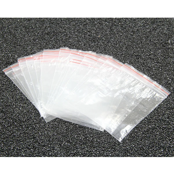 100 шт многоразовые пластиковые пакеты с застежкой самоклеющиеся прозрачные герметичные полиэтиленовые пакеты для упаковки пищевых продуктов - Цвет: 8x12CM