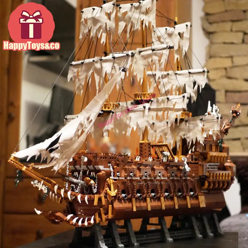 

Movie series 16016 3652Pcs The Flying the Netherlands toys For Children Gift Building Blocks Set Pirates of the Caribbean