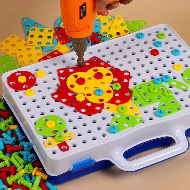 Детские игрушечные дрели пазлы развивающие игрушки DIY винтовые группа игрушек
