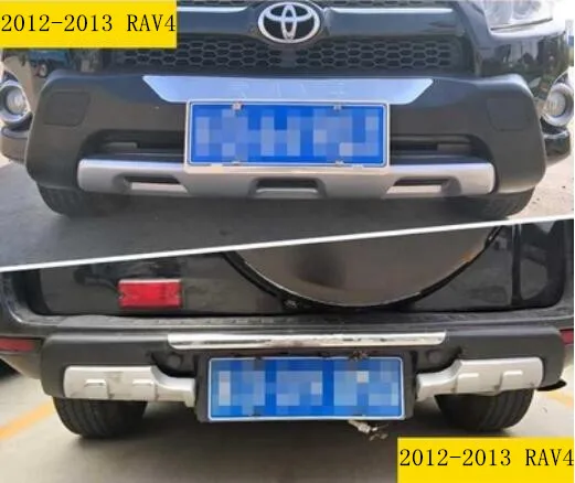 

JIOYNG ABS CHROME PAINT CAR FRONT+REAR BUMPERS PROTECTOR GUARD SKID PLATE FOR TOYOTA RAV4 2009 2010 2011 2012 2013