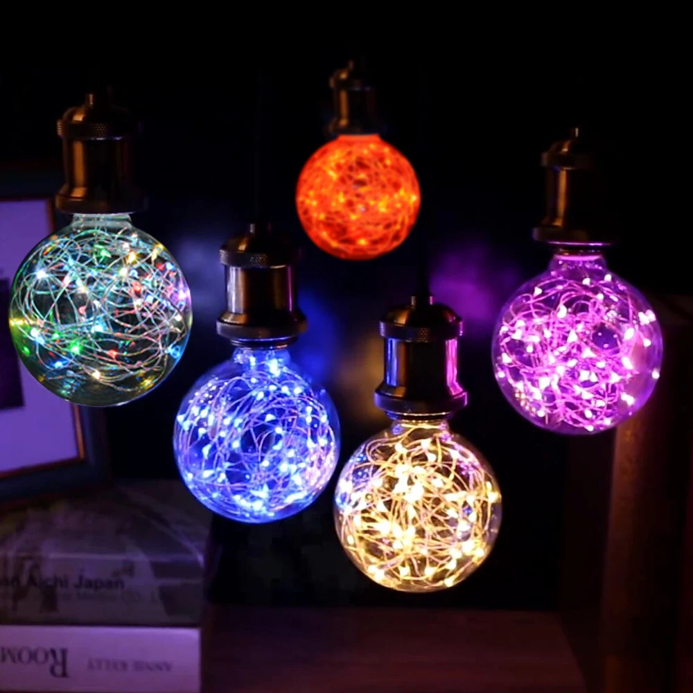 

LED String Night light E27 85-265V 110V 220V Vintage Design Fairy RGB Filament lamp Bulb For Wedding Christmas Holiday lighting