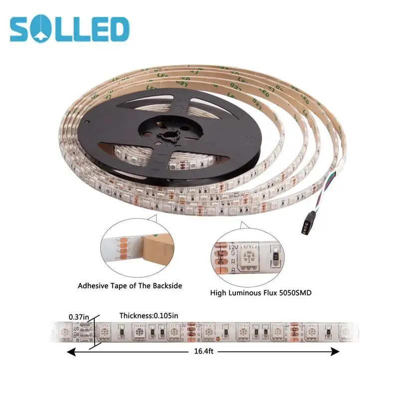 

SOLLED 5M 5050 RGB Waterproof 500CM Flexible Strip 300 LED Light wedding