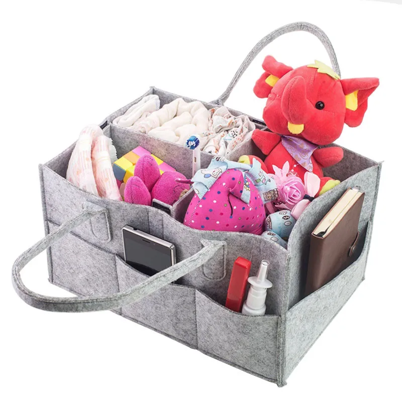 Dlyldqh متعدد الوظائف الطفل diape حضانة الأطفال لعبة المنظمون حقيبة الأزياء طوي المحمولة سيارة التخزين تخزين مربع