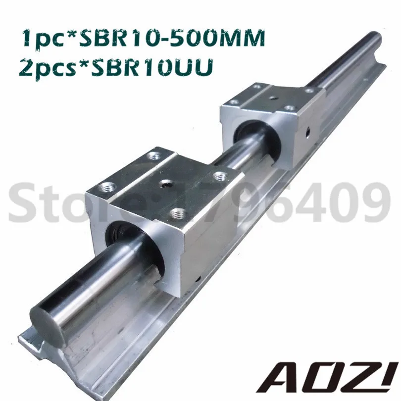 ФОТО 2pc Block SBR10UU And A SBR10 Linear Supporter Rails L=500 MM /NEW High Quality For 10mm Lineaf Shaft Support Rail CNC Parts