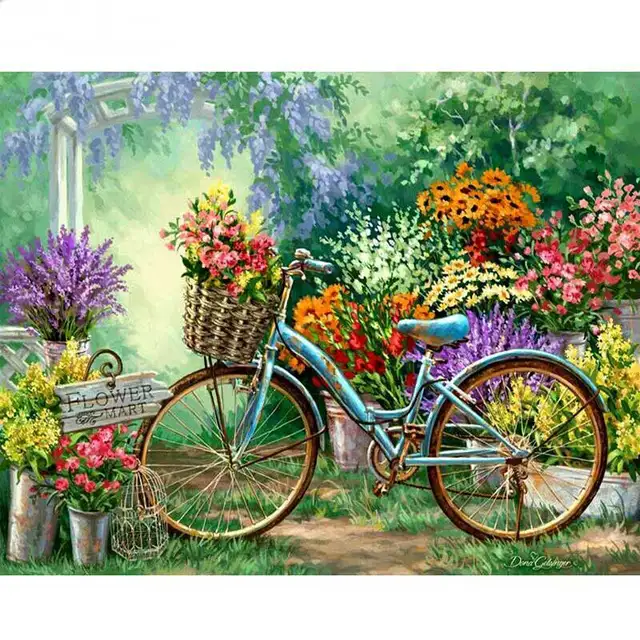 Diamant Peinture Diamant Broderie Fleur Et Jardin Vélo Photo Strass ... Diamant Peinture Diamant Broderie Fleur Et Jardin Vélo Photo Strass ...
