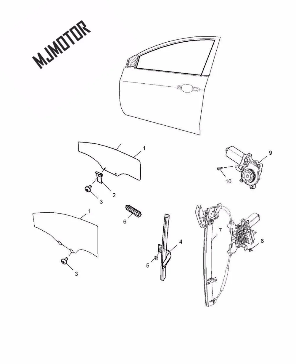 Кронштейн стеклоподъемника в сборе. С мотором Левая Правая передняя задняя сторона для китайского SAIC ROEWE 350 MG5 Авто Мотор часть 10096926