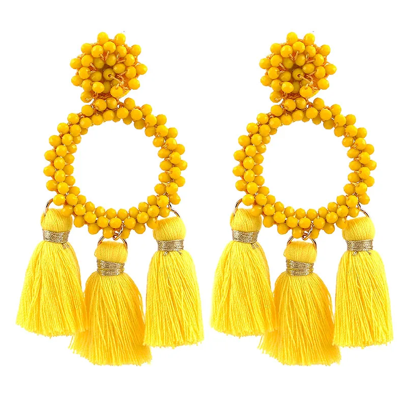 Sehuoran дизайн хрустальные бусины попугай дирд висячие серьги для женщин Высокое качество модные женские массивные серьги - Окраска металла: E1200 Lt Yellow