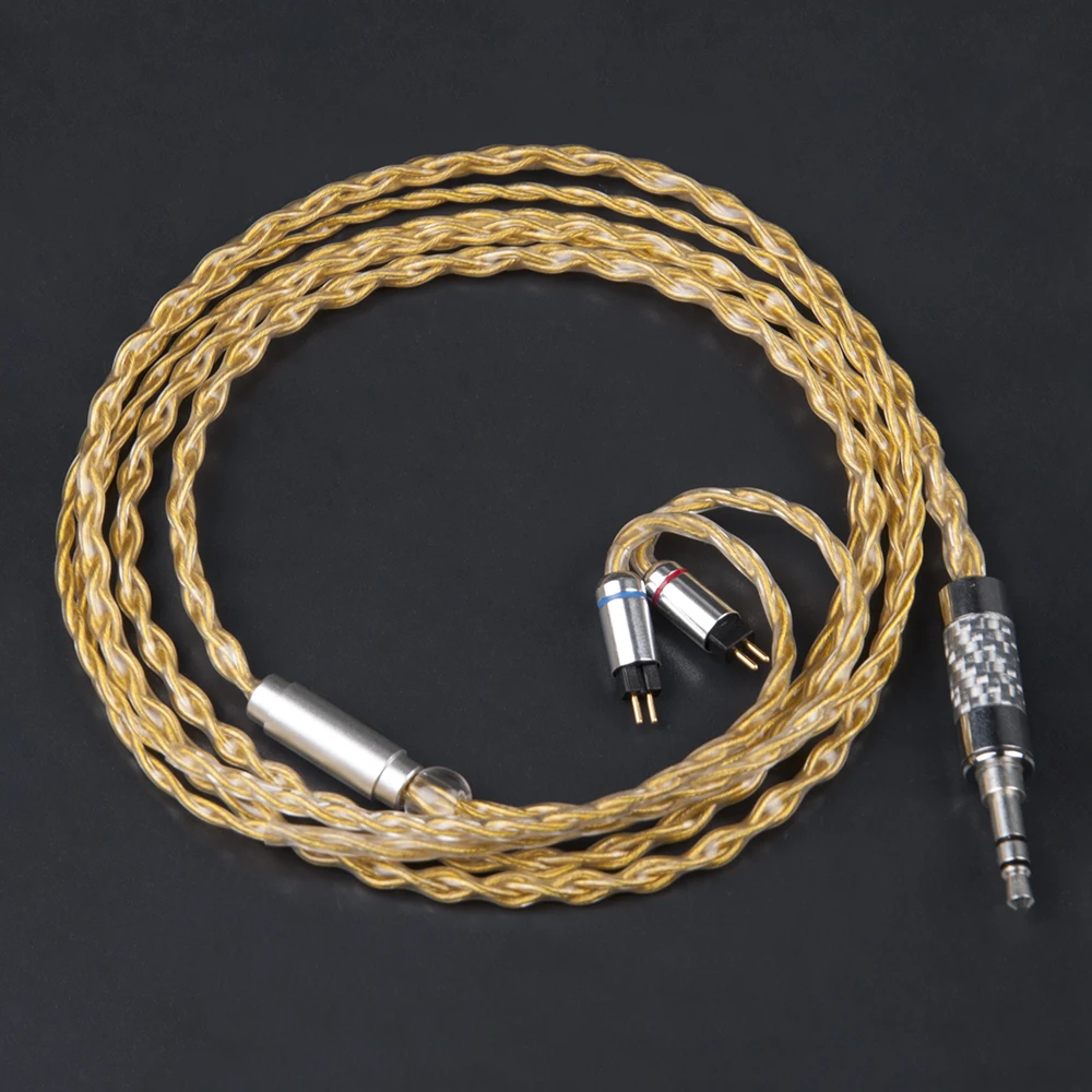 

AK Newest 4 Core Upgraded Gold Cable 2.5/3.5mm Balanced Cable Earphone Upgrade Cable With MMCX/2Pin Connector