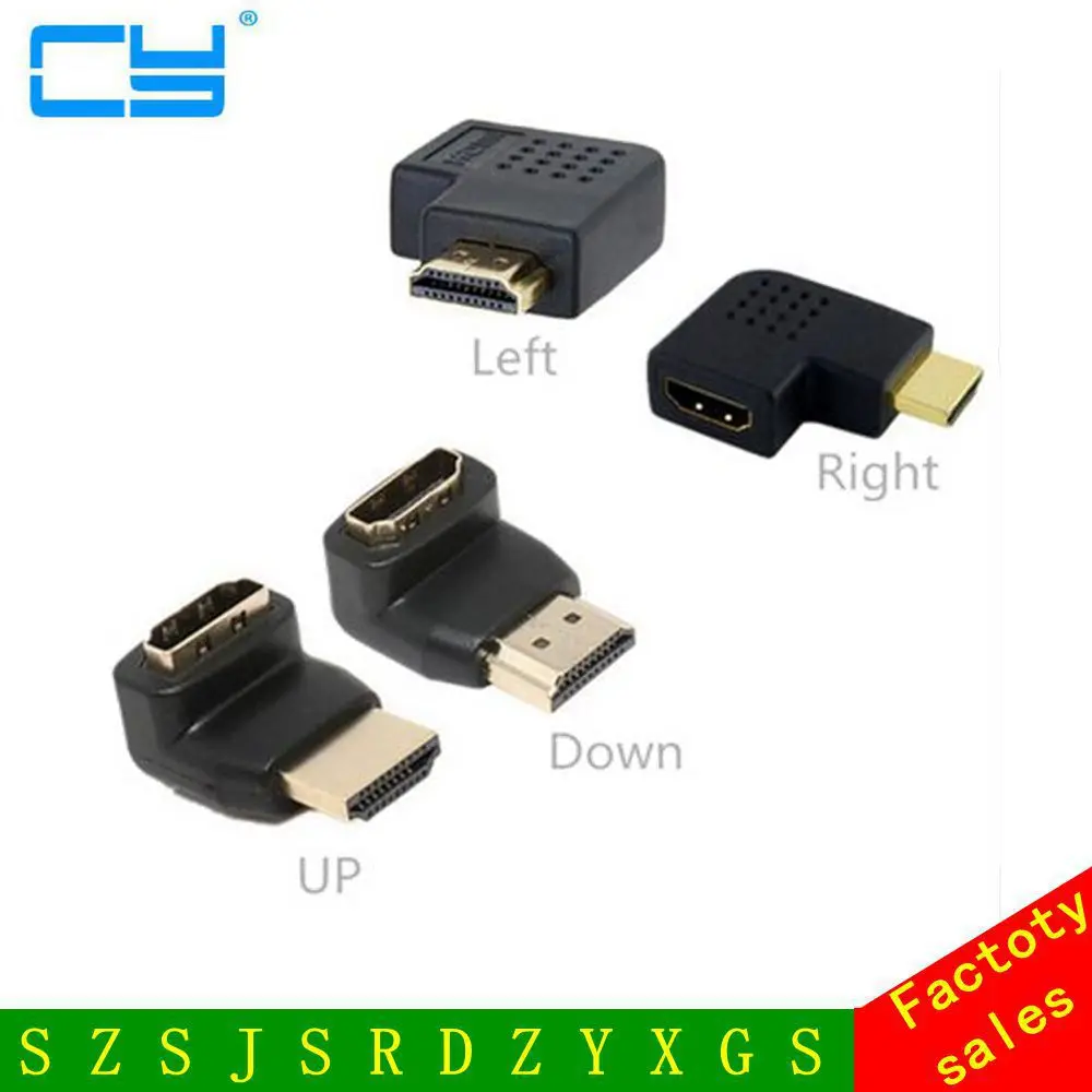 Кабель адаптер HDMI male female преобразователь удлинитель угол 90 градусов обзора 270 для