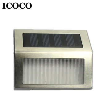 

ICOCO 3 LEDs Solar Power Outdoor Waterproof Garden Pathway Lawn Lamp Warm White Light Energy Saving LED Solar Wall Lamp