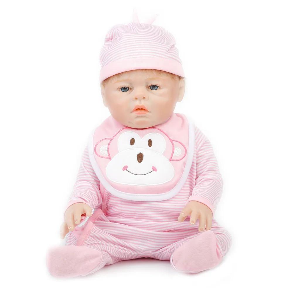 

20 inch 50 cm Silicone baby reborn dolls, lifelike doll reborn Beautiful pink dolls birthday gift