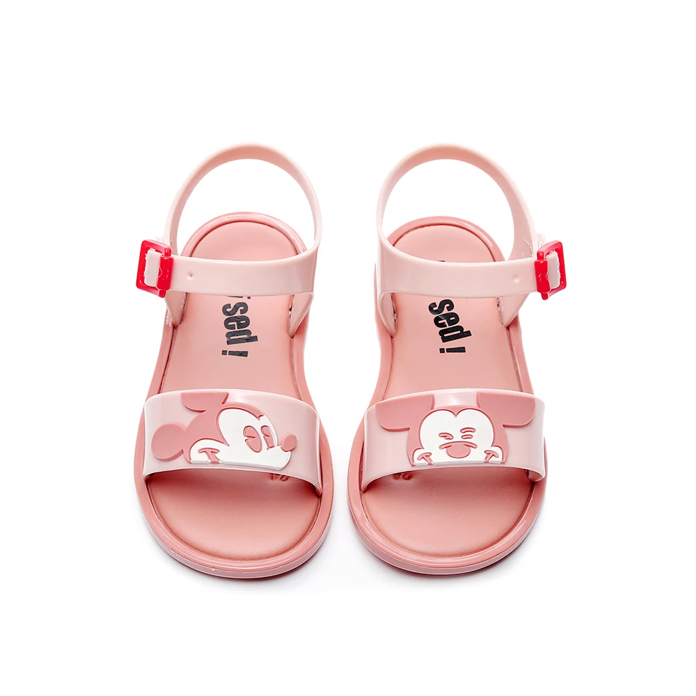 Mini Melissa Style Mickey Minnie Twins Pattern Girls Jelly Sandals Kids Sandals Non-slip Princess Shoes Toddler