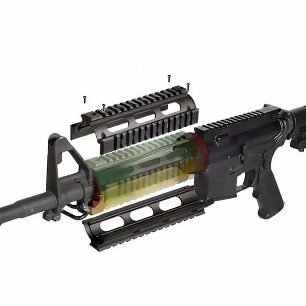 Охота Тактический Airsoft AR-15 Handguard M4 карабин 6,7 дюймов RIS Quad Rail 2 шт. Drop-в Пикатинни крепления винтовка