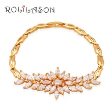 Wholesale & retail yellow gold tone white Cubic zirconia Fashion Jewelry Watch Bracelets Anniversary TB519