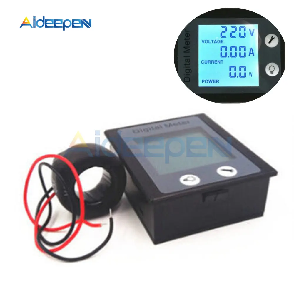 AC 80-260V 100A Voltmeter PEACEFAIR STN LCD Digital Amperemeter 
