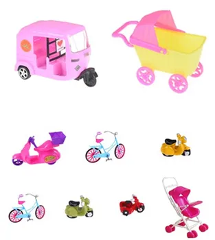 

Car Toy Plastic Car Toy For Barbie Doll Dollhouse Miniature Furniture Plastic Stroller Bike Car Accessories