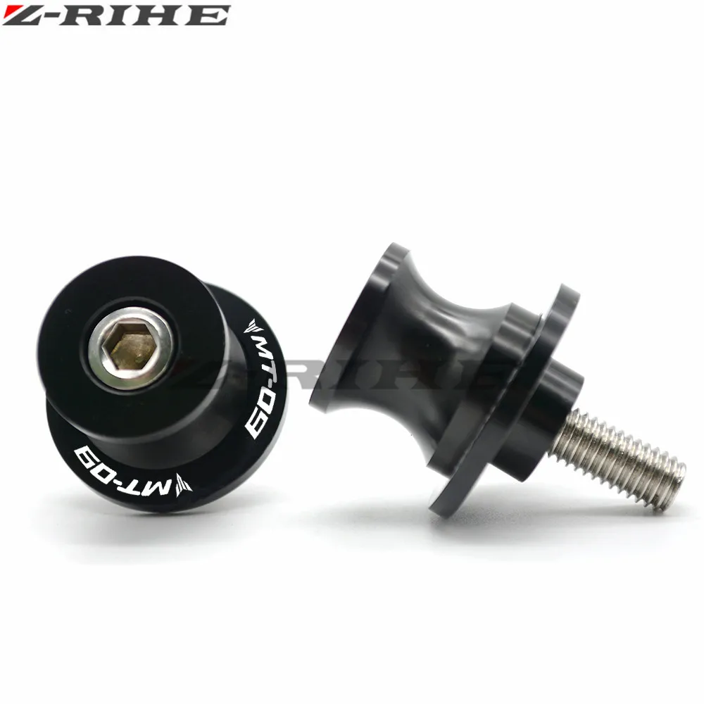 black Swingarm Slider Spools stand screws For Yamaha MT09 MT-09 MT 09 CNC Motorcycle accessories parts 6MM motorbike with logo