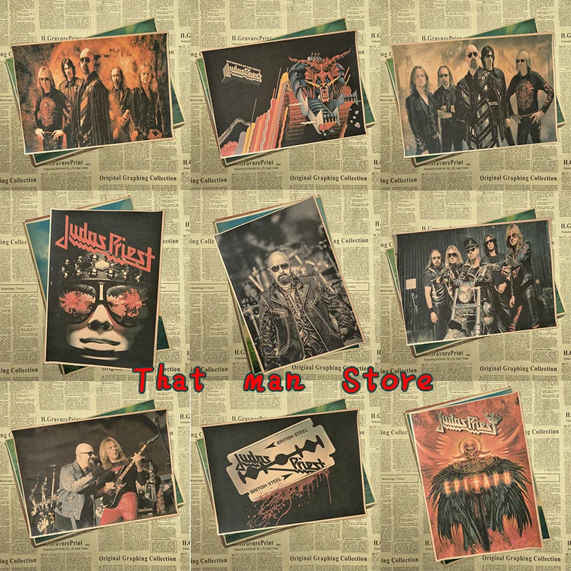 

Judas Priest Vintage Poster Kraft retro retro rock old poster post punk band painting retro poster 42*30cm