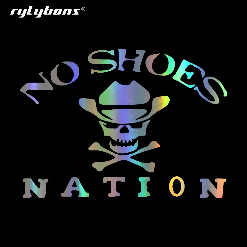

Rylybons Funny Car Sticker 15.2CM*11CM No Shoes Nation Die Cut Vinyl Car Stickers And Decals Motorcycle Car Styling Accessories