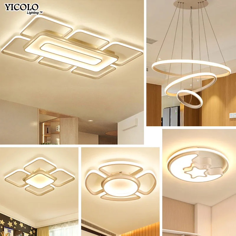 

LED Ceiling Lights 4 kind of Combo for bed room Living room Dining luminarias para dimmable with remote control surface mounted