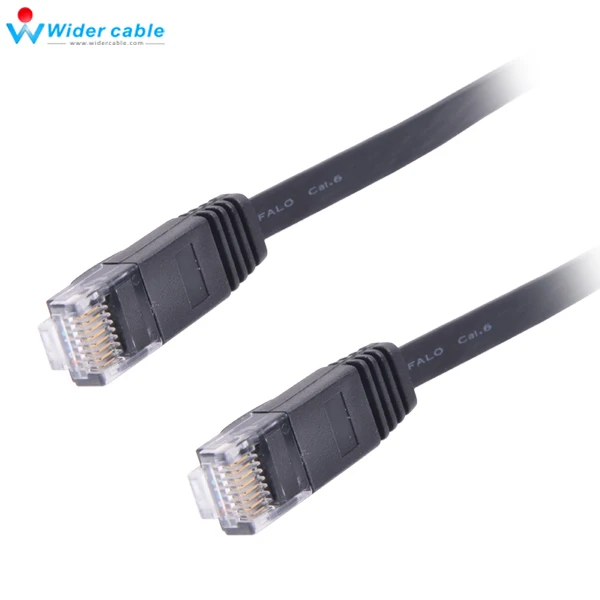 Тонкий CAT6 Lan кабель RJ45 плоский CAT 6 Ethernet 0 5 м высокая производительность черный 1
