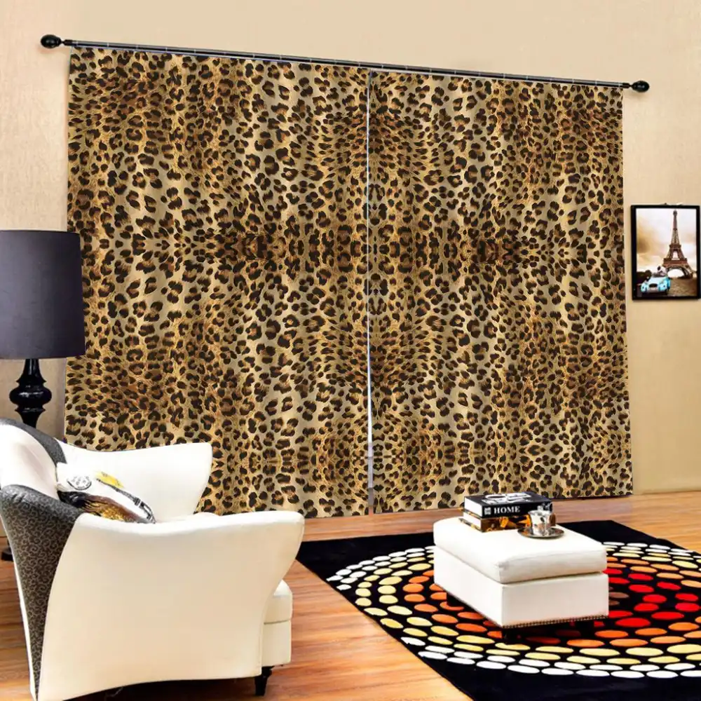 Any 3d Curtains Leopard Curtains For Living Room Bedroom Blackout