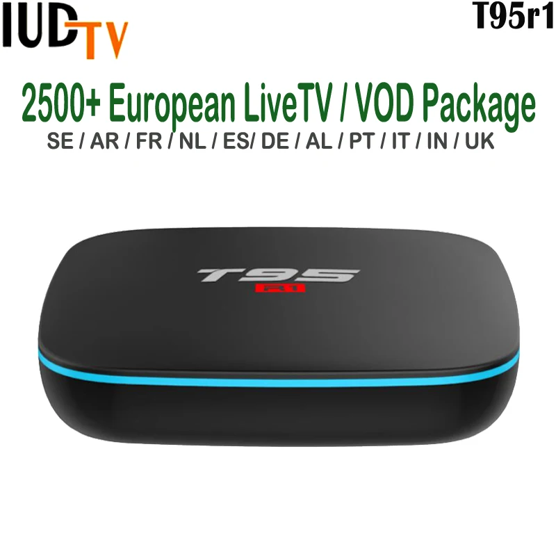 

T95R1 Android 7.1 TV Box S905W With 1 Year IUDTV Swedish IPTV Subscription Italia French Arabic Netherlands Portugal TV Channels