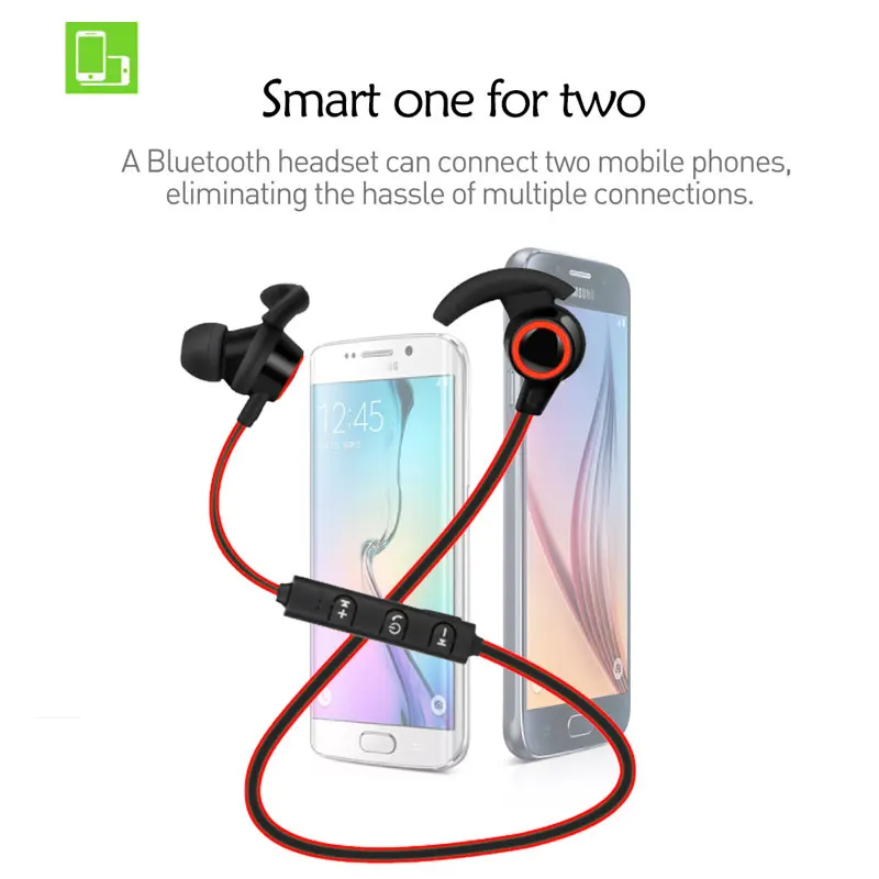 AX-02 Bluetooth Earphone Sports Noise Reduction Stereo Bass Bluetooth Headset Wireless Earbuds Handsfree With Mic For All Phones