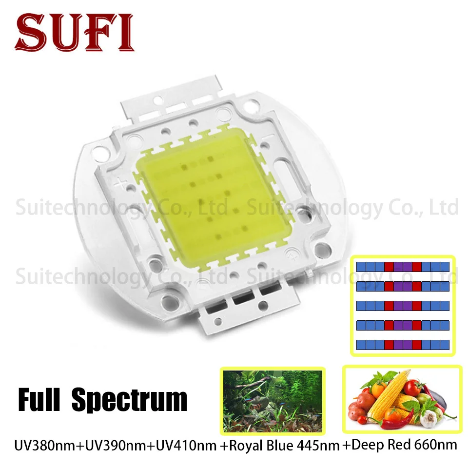 

High Power 30W 50W 70W Full Spectrum White LED integrated lamp bead for DIY Aquarium Lamp fish tank aquarium Plant Growth Light