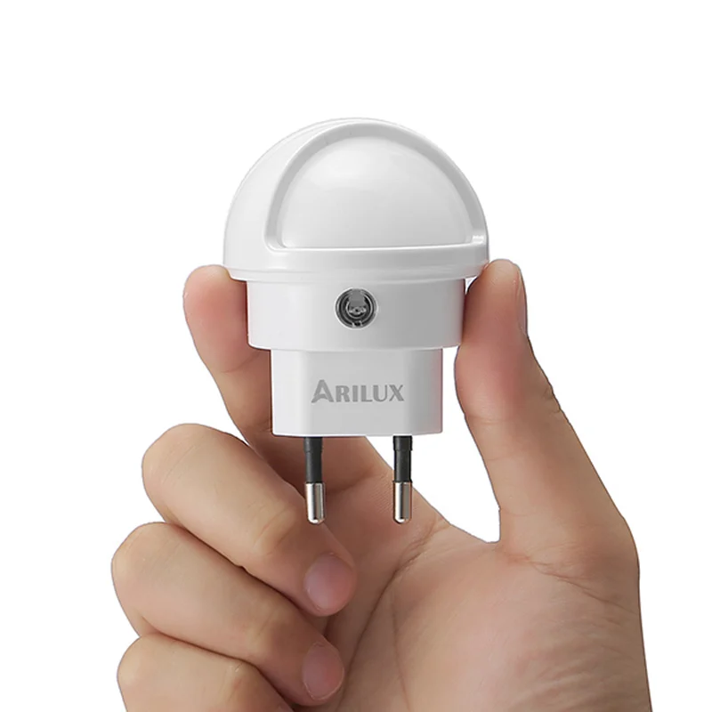 Умный светодиодный светильник ARILUX с датчиком, Ночной светильник с поворотом на 360 градусов, теплый белый ночной Светильник с европейской вилкой для спальни, настенные лампы для коридоров