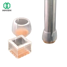 WHISM 4 шт Силиконовые прямоугольные круглые колпачки для ног стула, накладки для ног, мебельные скатерти, протекторы для деревянного пола