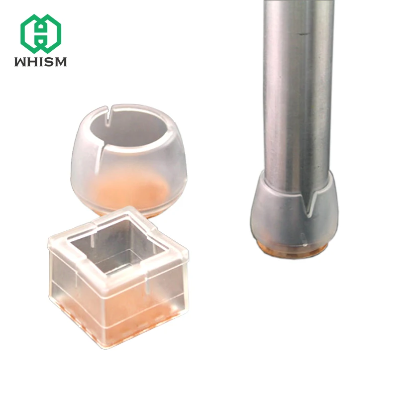 Beste WHISM 4 stks Siliconen Rechthoek Vierkante Ronde Stoelpoot Caps Voeten Pads Meubels Tafel Covers Houten Vloer Protectors