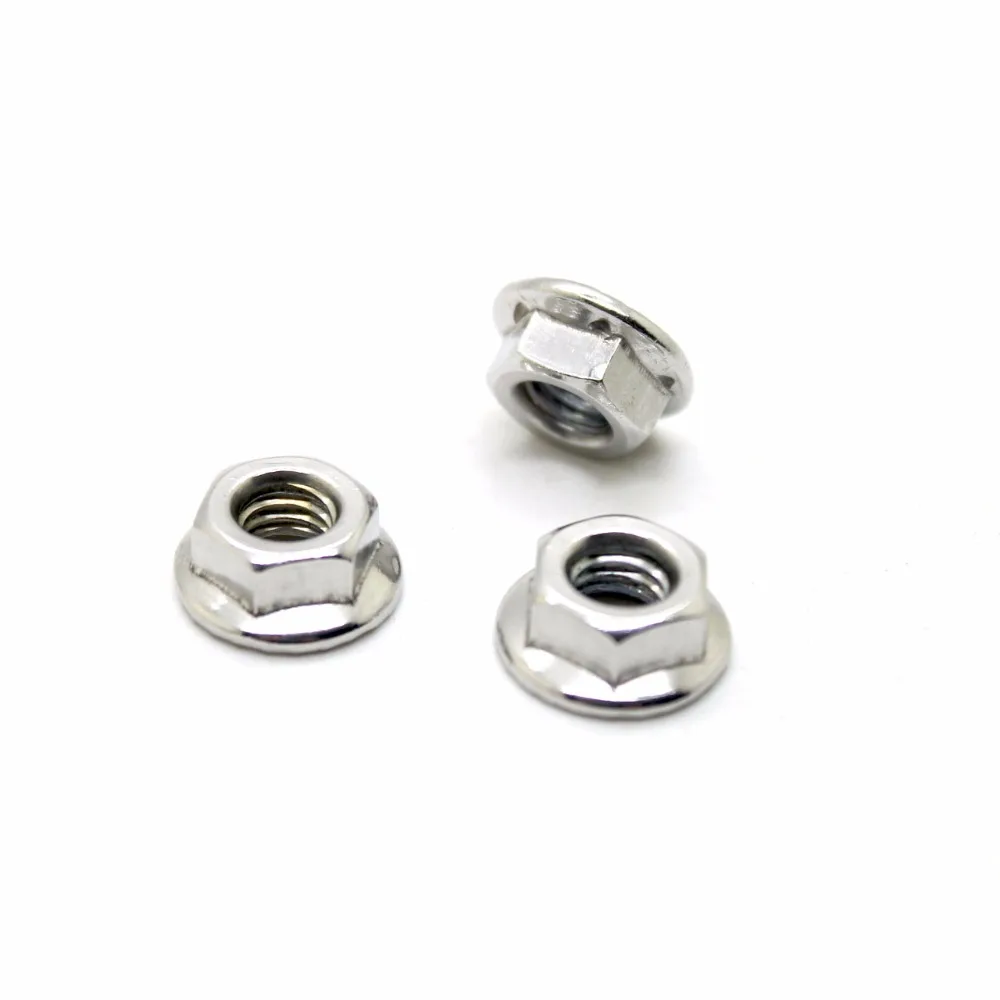 20pcs201stainlesssteelM3M6FlangenutsNonslipnutsToothednuts