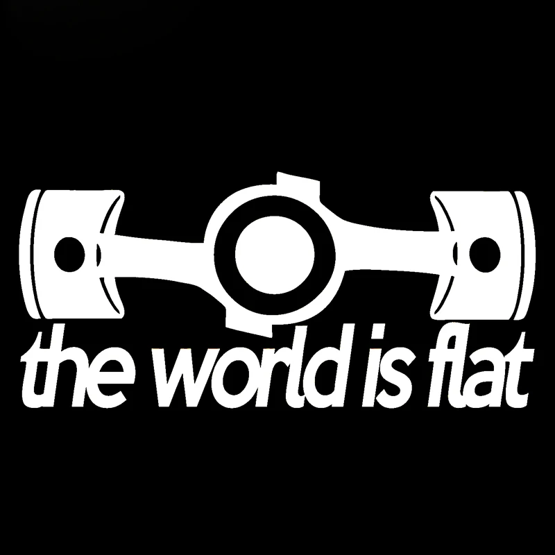 

HotMeiNi 18cm The World Is Flat Car Sticker V1 Wrx Sti Scion Funny Jdm Hooligan Decal Black/Sliver