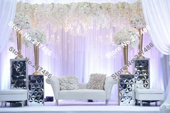 

new arrival wedding table decoration/ party table wreath stand holder candle gold metal crystal stand (height 50cm)