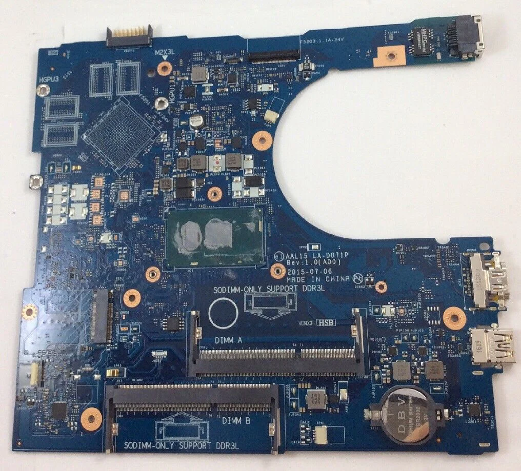 Материнская плата для ноутбука dell Inspiron 15 5559 CN 0FV59D FV59D AAL15 LA D071P i5 6200U CPU DDR3L 100%