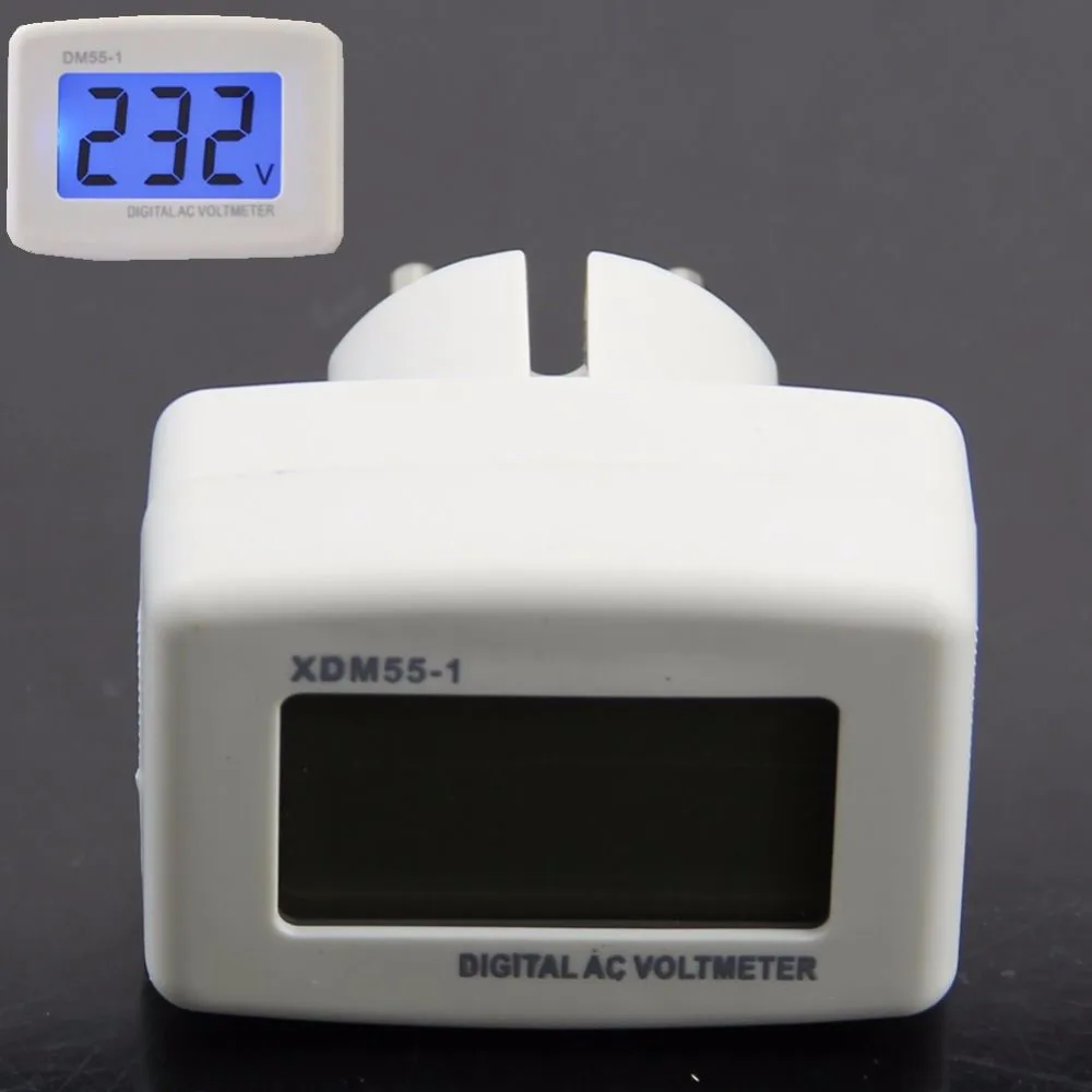 

DM55-1 EU Plug Blue Digital LCD Display AC 85-260V Voltage Tester Voltmeter