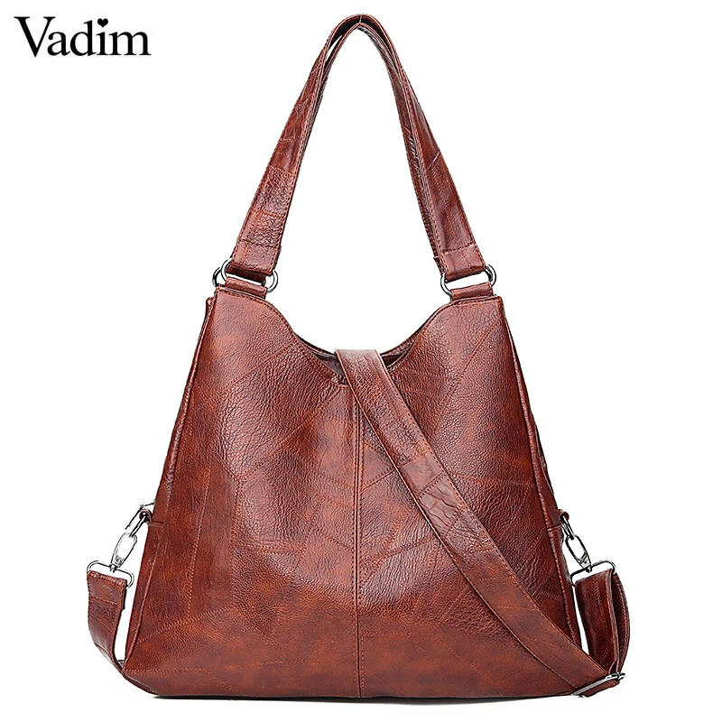 

Vadim Retro Handbags Women Hobos Bags Designer Large Capacity Female Shoulder Bag PU Leather Ladies Crossbody Bags Sac A Main