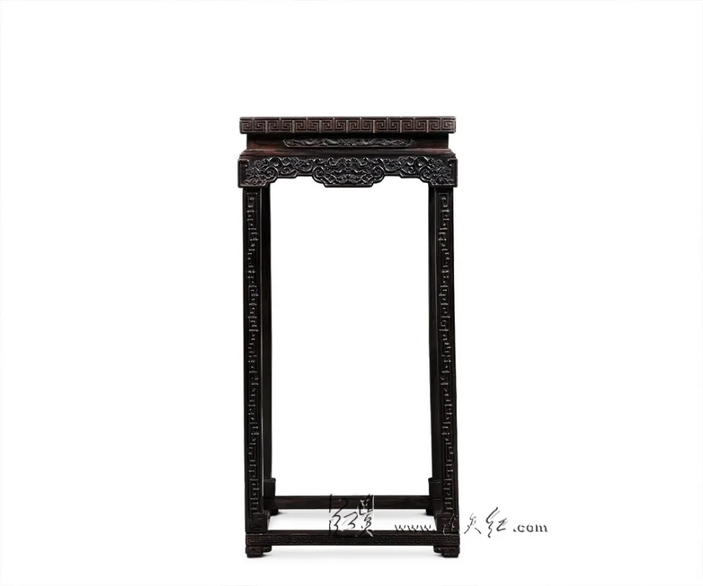 Chinese Classical Furniture Burma Rosewood Flower Stand with Lotus Patterns Home Decoration Burmase Luxurious Solid Wooden Table