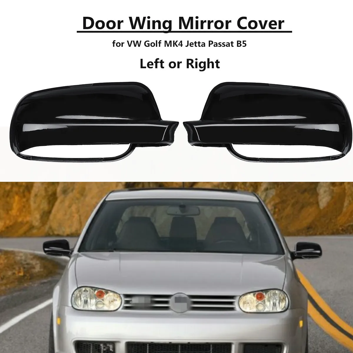 Глянцевая черная крышка зеркала для VW Jetta Bora Golf Mk4 Polo Passat B5 1996 1999 2000 2001 2002 2003