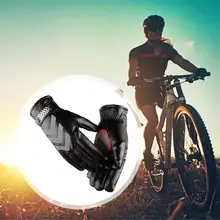Перчатки для велоспорта отражающие полный палец мужские и женские зимние противоударные теплые MTB дорожные велосипедные перчатки противоскользящие с сенсорным экраном