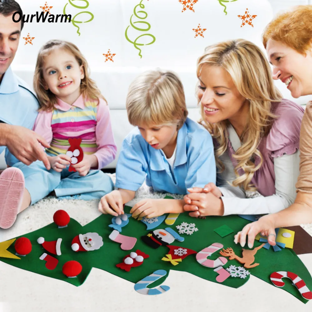 OurWarm Creative Felt DIY Craft Gift Handmade Felt Christmas Tree Kids Birthday Party Decorations Children Room Decoration