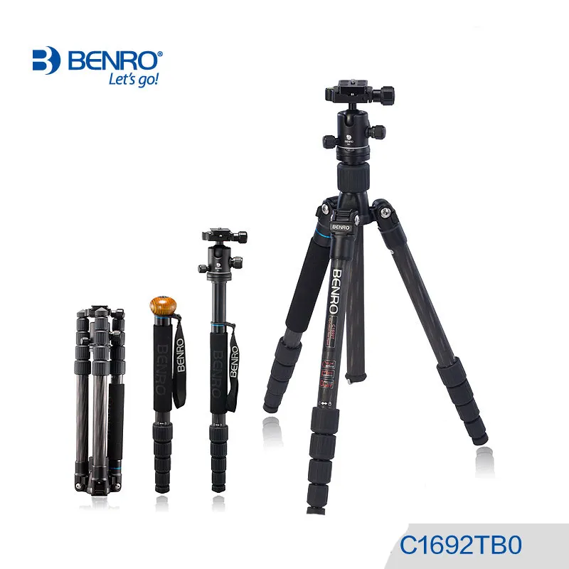 US $327.78 Benro C1692TB0 Tripod Carbon Fiber Tripods Monopod For Camera With B0 Ball Head Carrying Bag Max Loading 8kg
