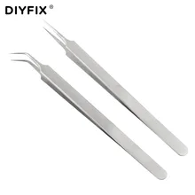 DIYFIX прецизионные пинцеты из нержавеющей стали антистатические антимагнитные щипцы для электронных компонентов ремонтный набор инструментов