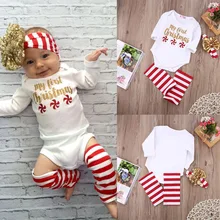 New Autumn 3pcs Newborn Kids Baby Girls Infant Romper Jumpsuit Leg Warmer Clothes Outfits Set