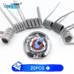 Vapethink 20 шт./упак. Vape нагревательная угольная проволока импортная намотка FUSED Clapton Panzer V3 S-чужой S чужой электронная сигарета A1 готовые катушки