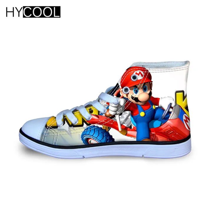 HYCOOL Аниме Супер Марио Детские кроссовки японский мультфильм спортивная обувь для детей детская дышащая парусиновая обувь прогулочная обувь - Цвет: W741AT