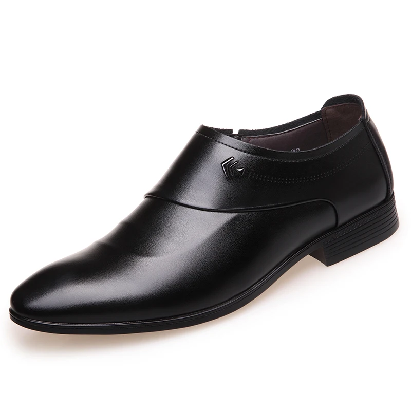 Мужские модельные туфли с острым носком и деловая обувь 99779 - Цвет: Черный