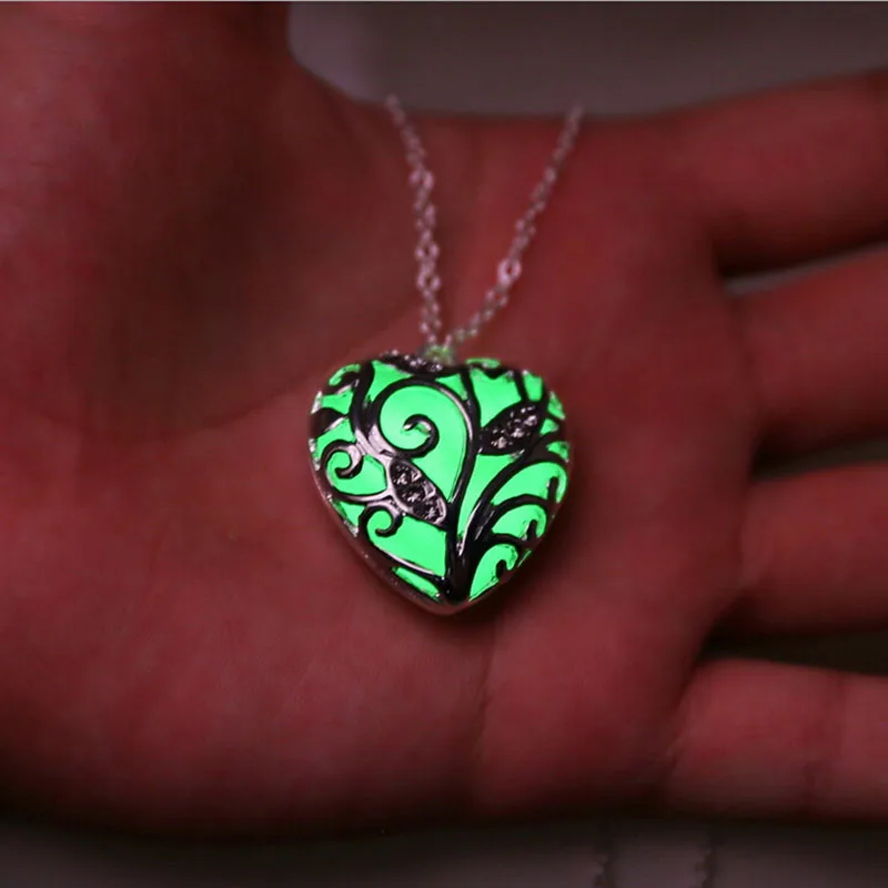 Nature's Heart Luminous Glow in the Dark Necklace