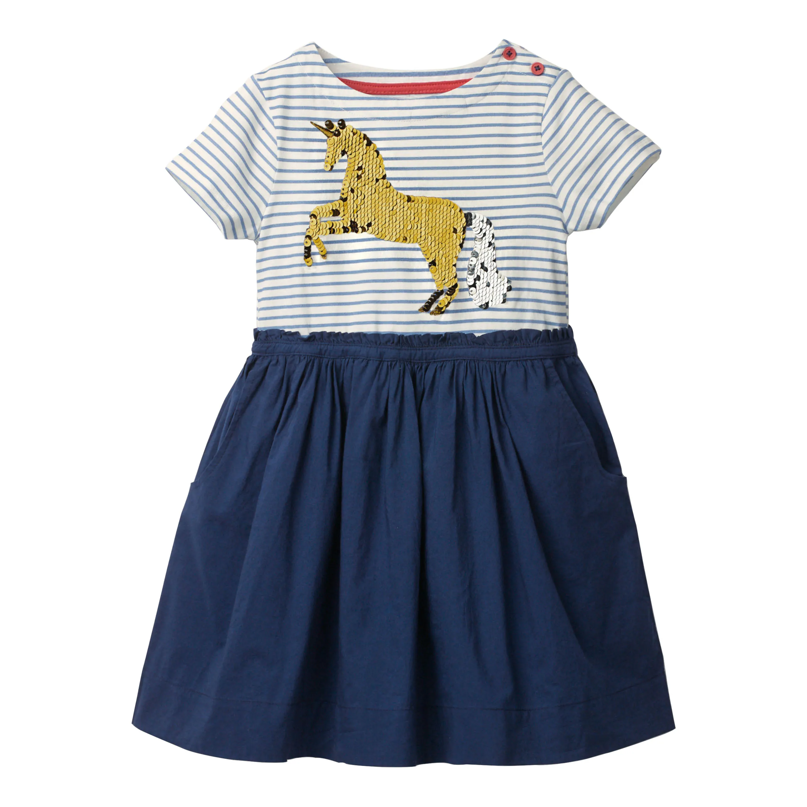 

Girls Summer Dress Reversible Sequins Princess Rainbow Dress for Unicorn Party 2019 New Modis Dinosaur Dress Children Robe Fille